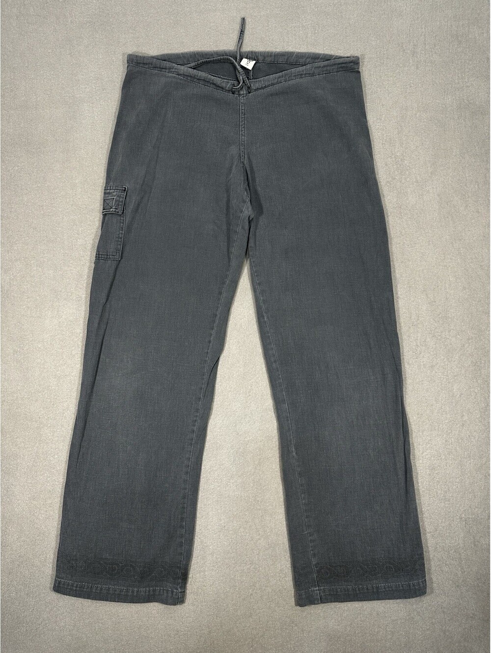 prAna Women’s Gray Drawstring Pants Cargo Pocket Size M Inseam 31”